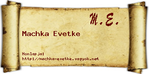 Machka Evetke névjegykártya